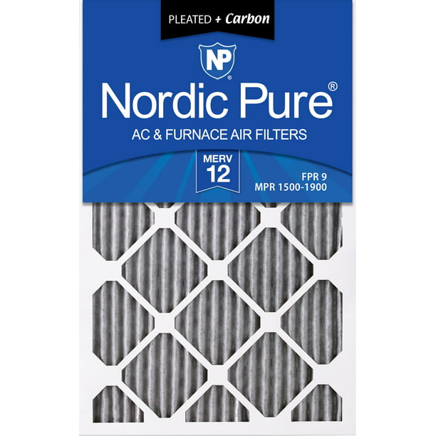 Nordic Pure 14x24x1 MERV 8 Pure Carbon Pleated Odor Reduction AC Furnace Air Filters 4 Pack 